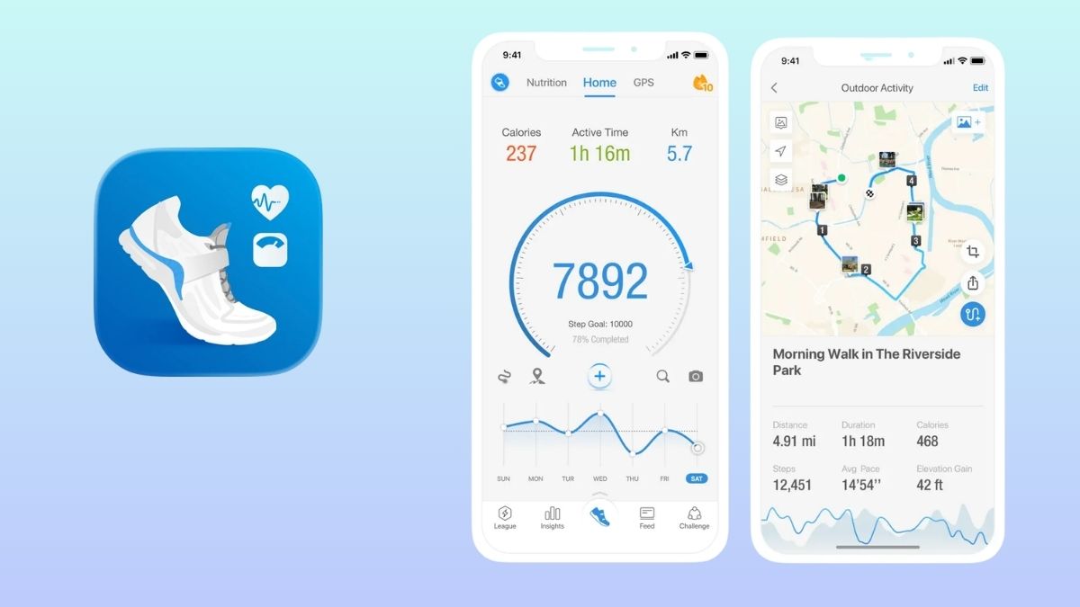 Pacer app đếm bước chân tính calo