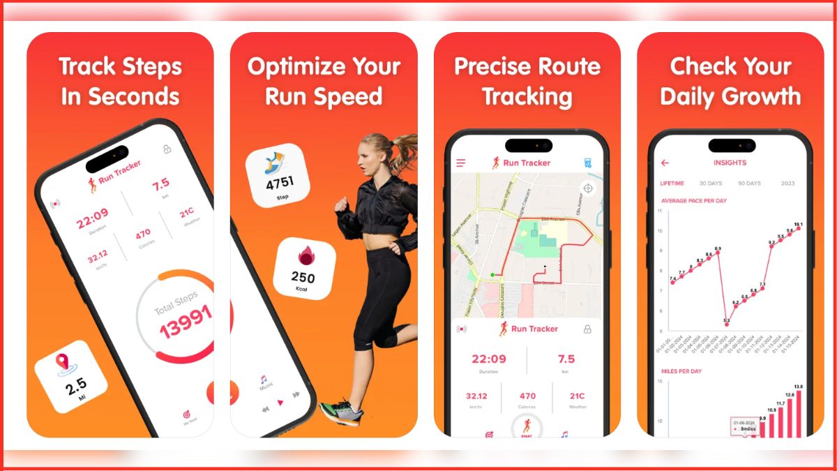 Running Distance Tracker app đo km chạy xe đạp