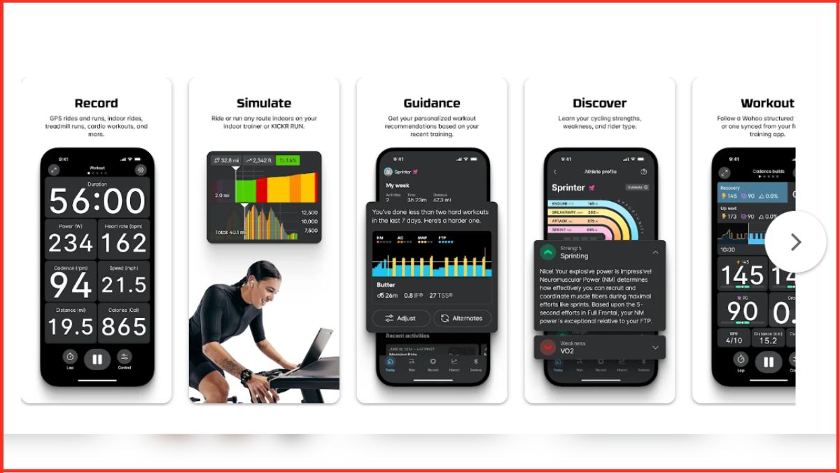 Wahoo Fitness app đo số km đạp xe