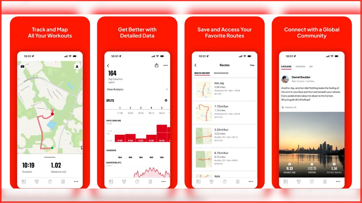 Map My Ride App chạy xe đạp