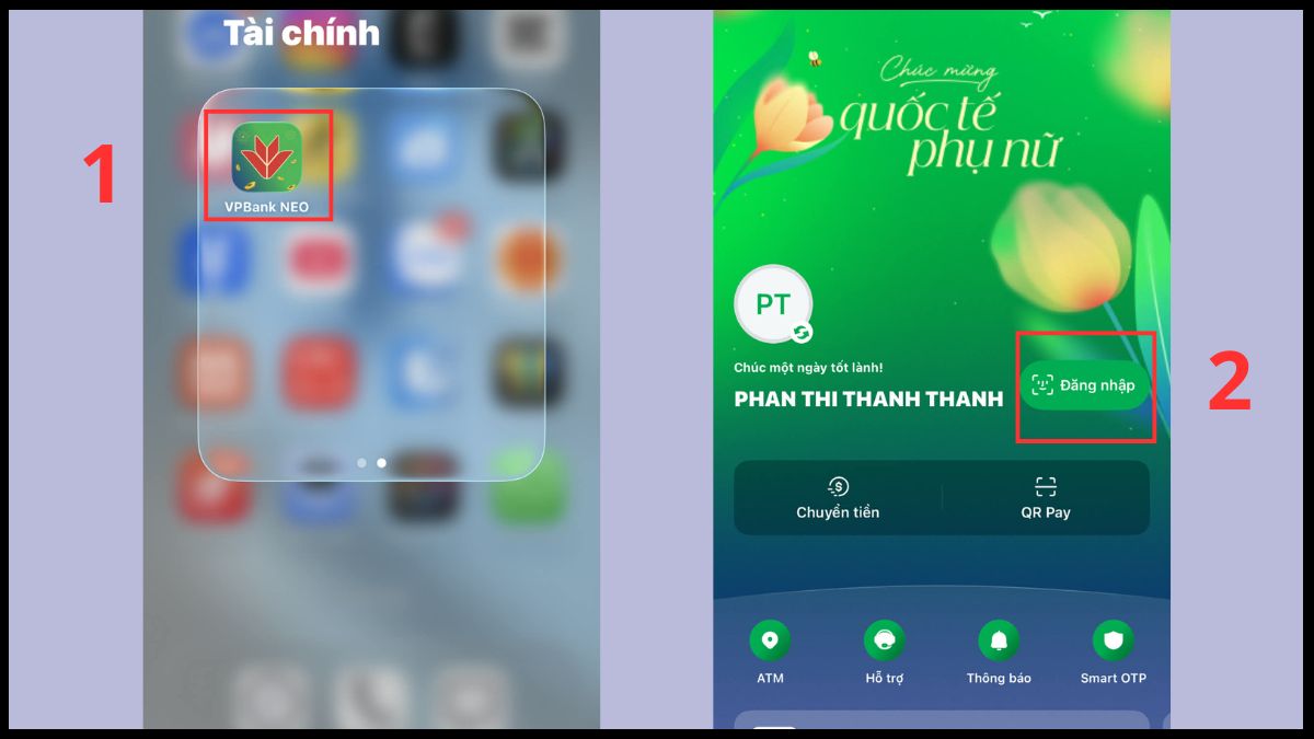 app đóng tiền điện online trên các app ngân hàng số - bước 1