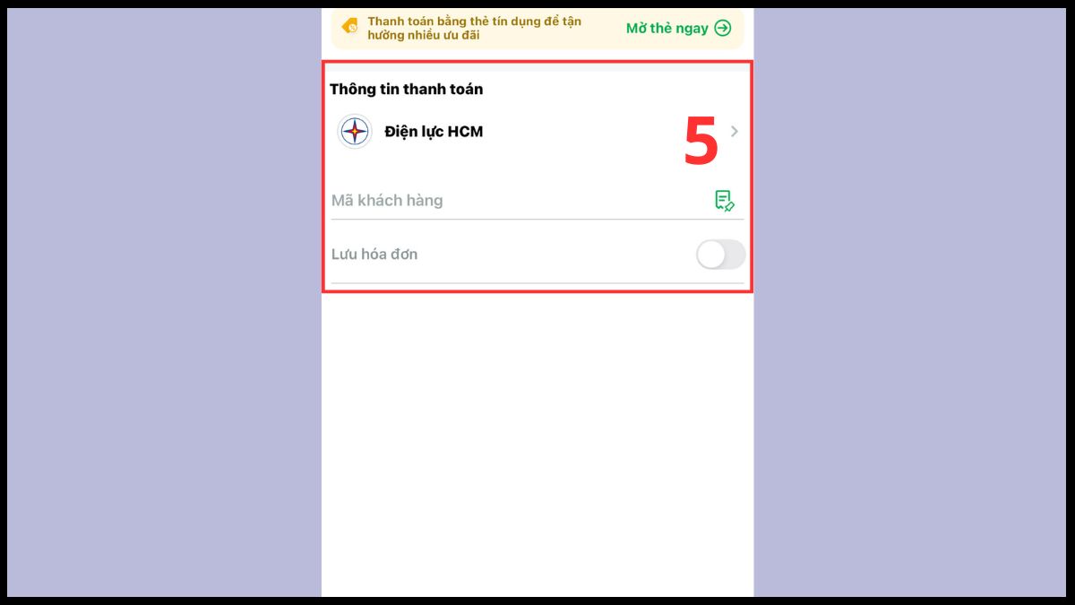 app đóng tiền điện online trên các app ngân hàng số - bước 3