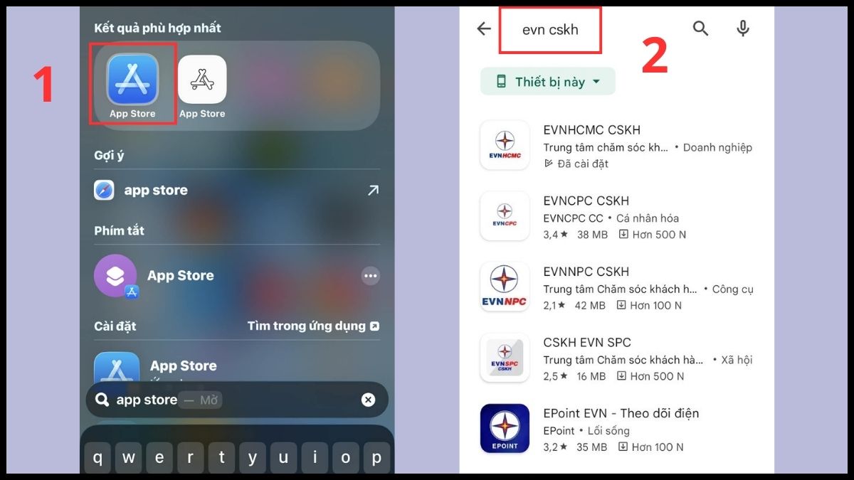app đóng tiền điện nước EVN - bước 1
