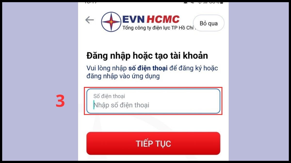 app đóng tiền điện nước EVN - bước 2