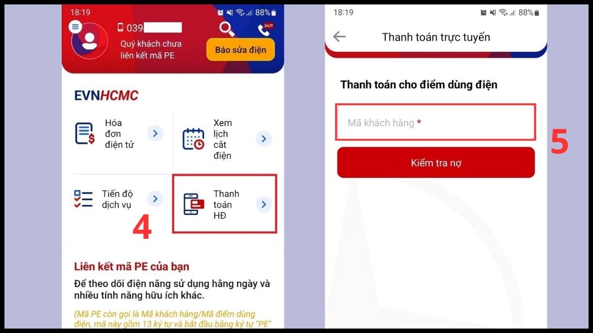 app đóng tiền điện nước EVN - bước 3