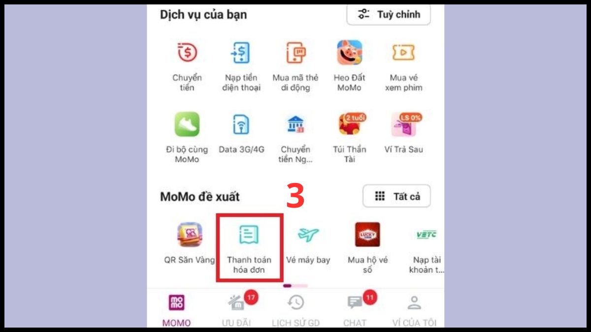 app đóng tiền điện lực MoMo -  bước 2