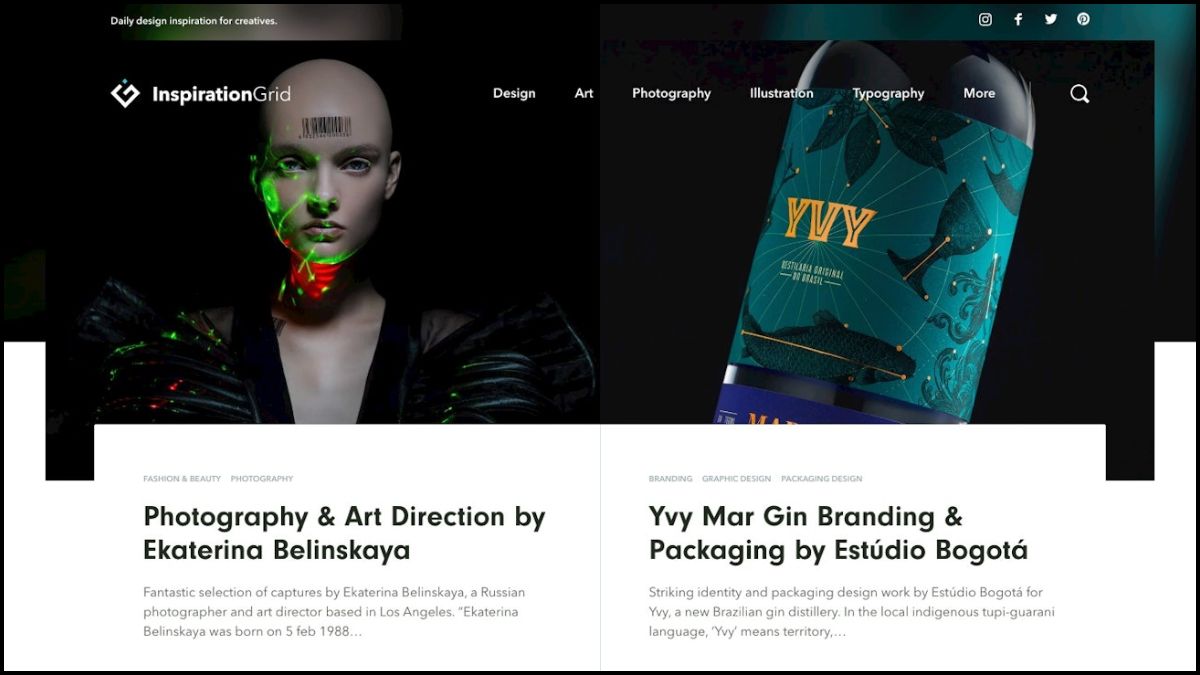 Inspiration Grid web giống pinterest