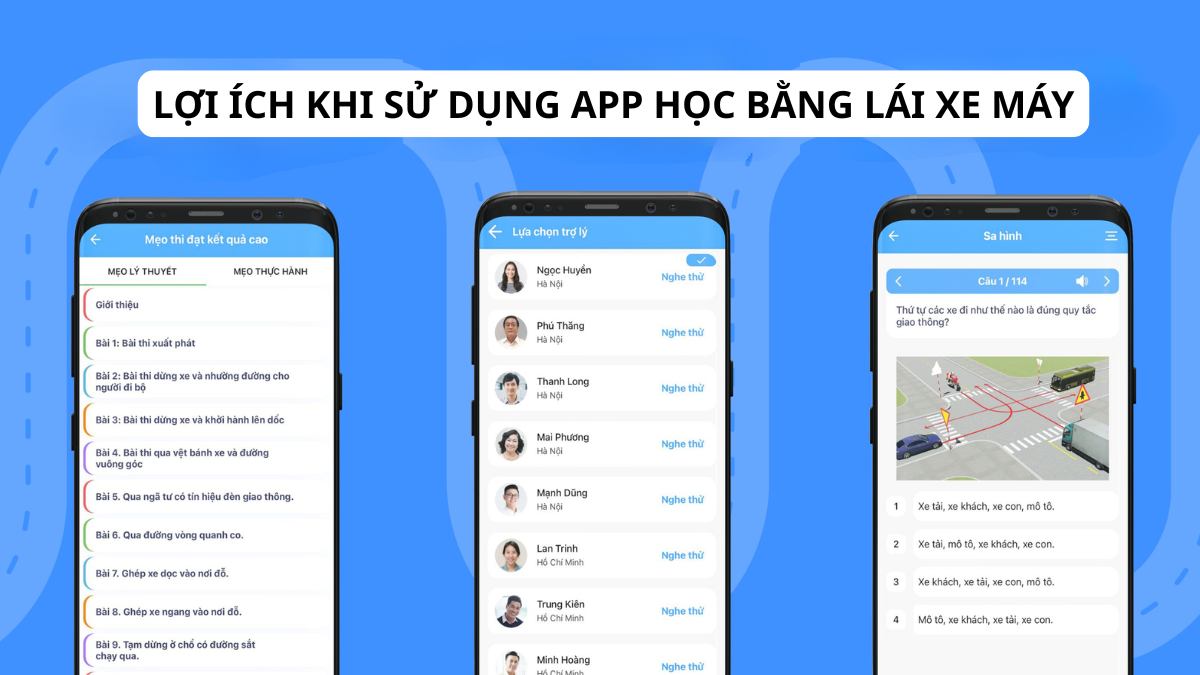 Lợi ích khi sử dụng app học bằng lái xe máy