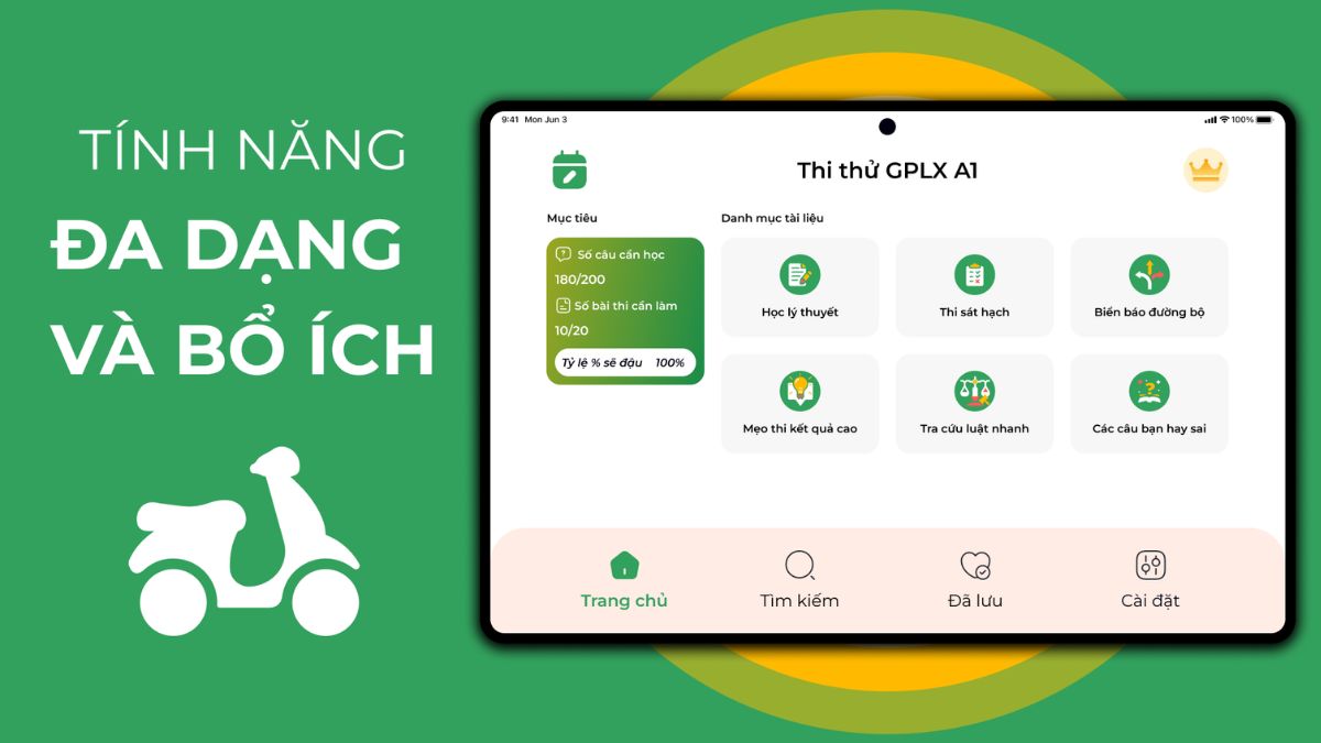 app học bằng lái xe máy a1 - Thi thử bằng lái xe máy A1