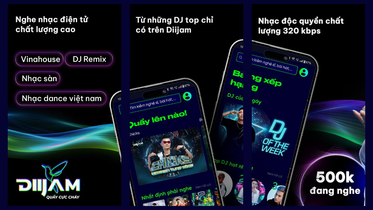 Diijam app nghe nhạc không quảng cáo