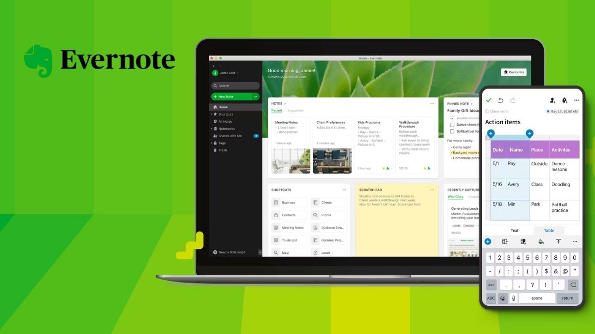 Evernote - app note trên điện thoại