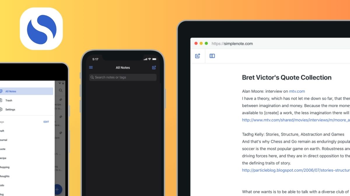 Simplenote - app ghi chú,