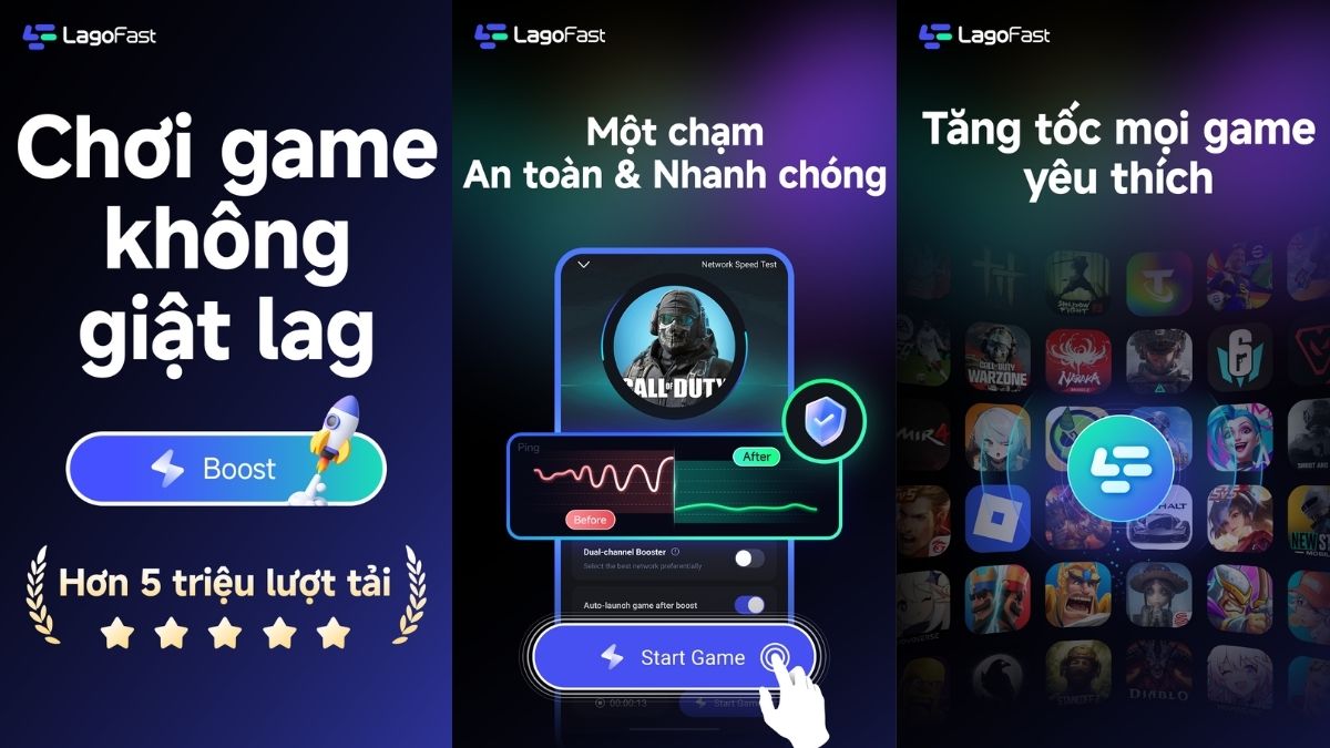app tăng tốc game trên điện thoại LagoFast Game Booster