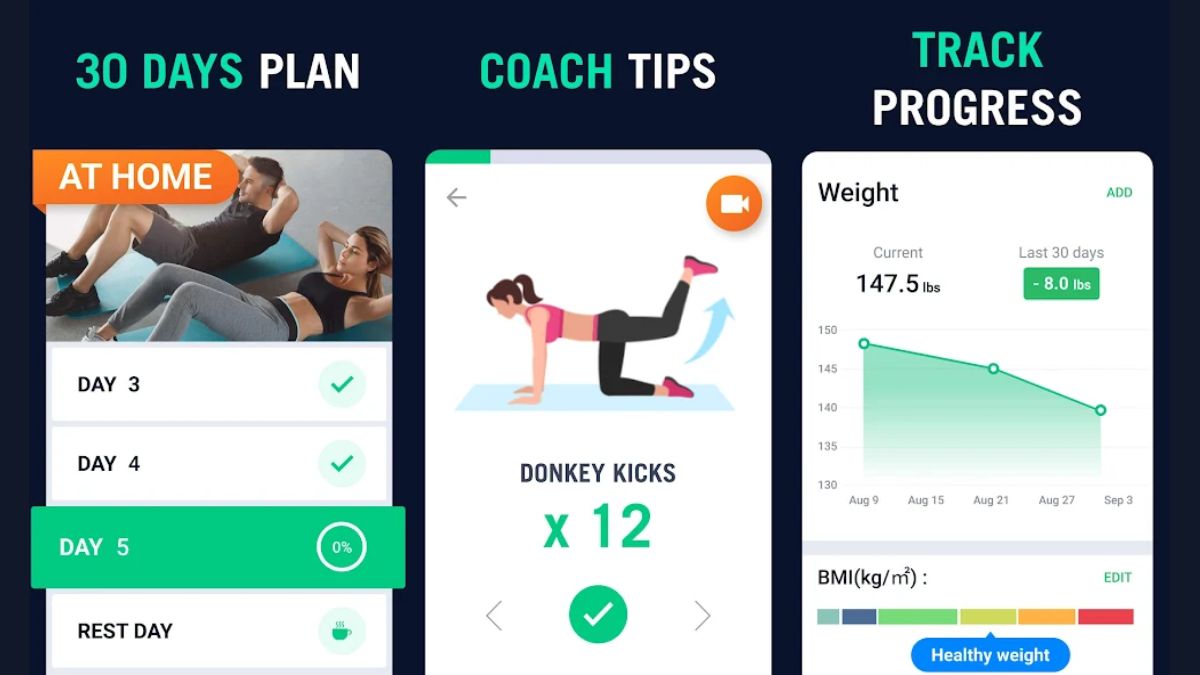 30 Day Fitness Challenge -  app hướng dẫn tập gym tại phòng tập