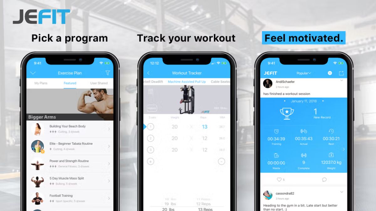 JEFIT Workout Planner - app tập gym free
