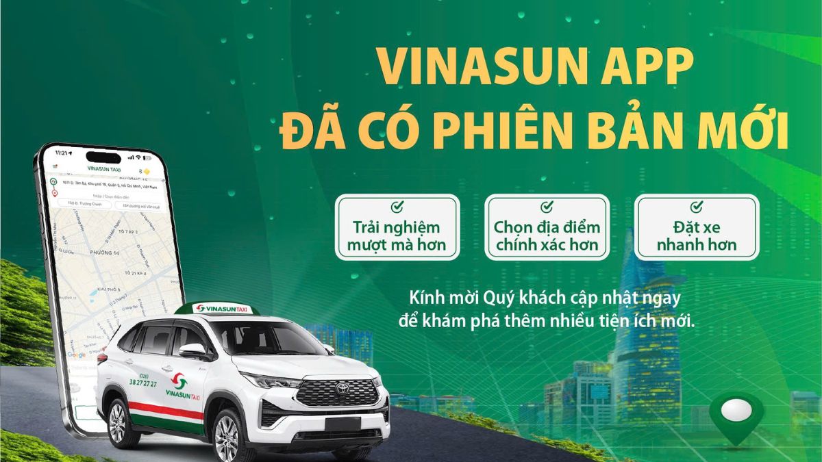 Vinasun app taxi công nghệ