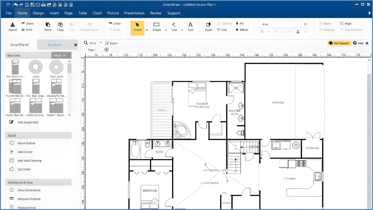 SmartDraw app thiết kế nhà trên máy tính