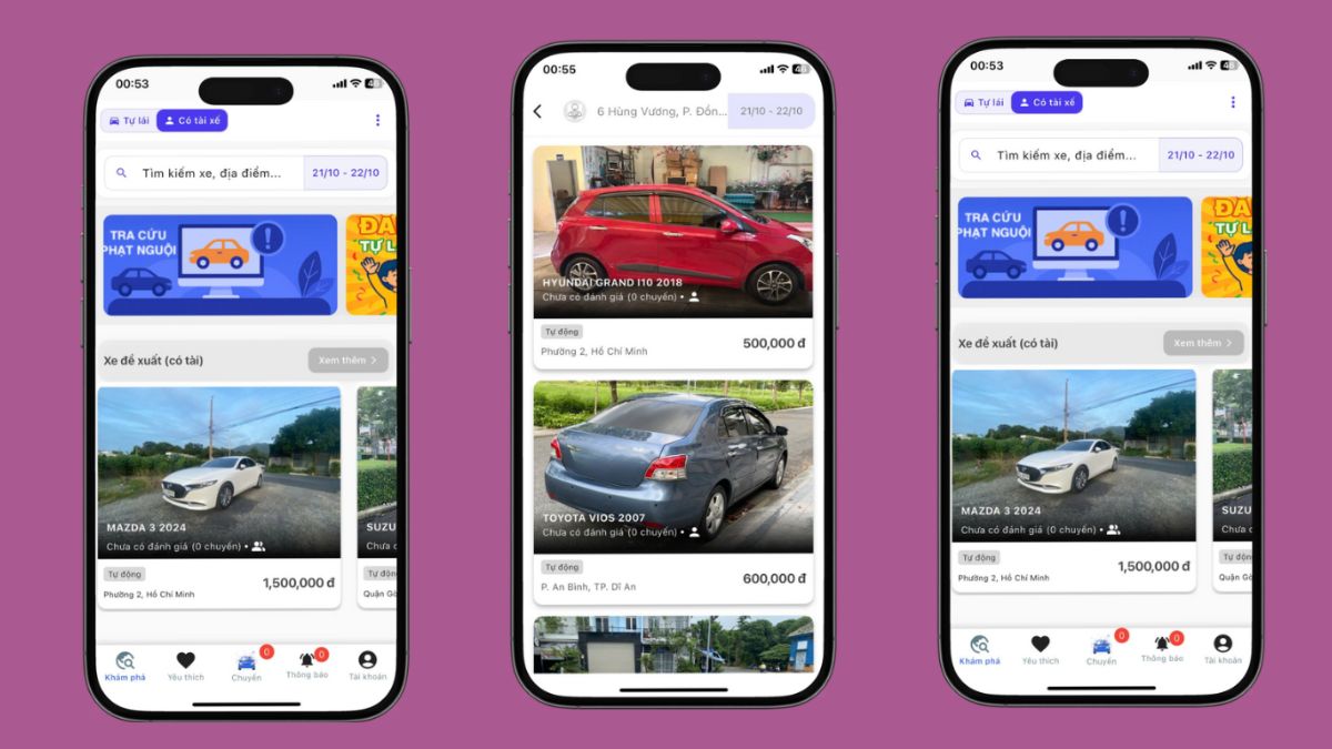 app thuê xe tự lái - Vivucar