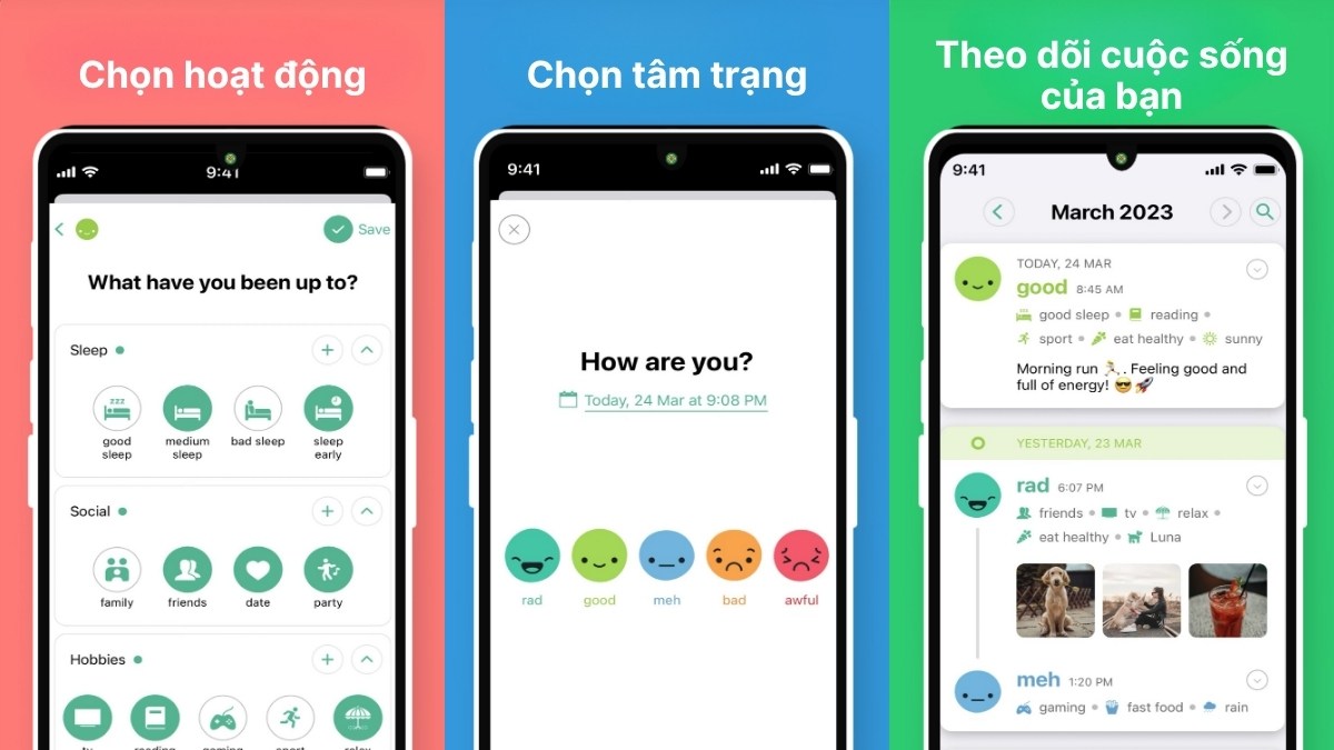 Daylio Journal phần mềm viết nhật ký trên điện thoại