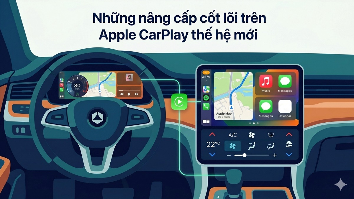 Những nâng cấp cốt lõi trên Apple CarPlay thế hệ mới