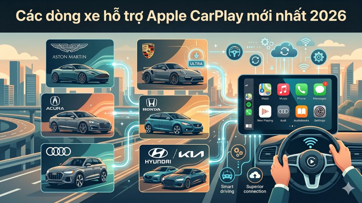 Các dòng xe hỗ trợ Apple CarPlay mới nhất 2026