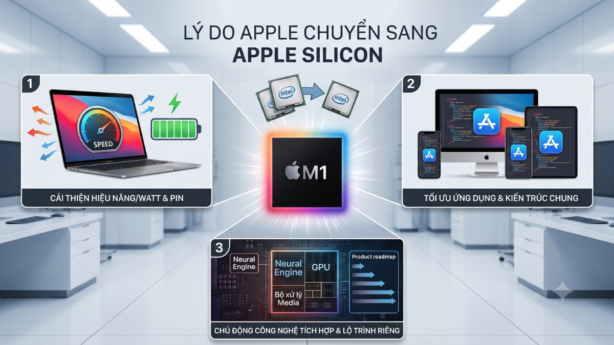 Lý do Apple khai tử chip Intel để chuyển sang Apple Silicon