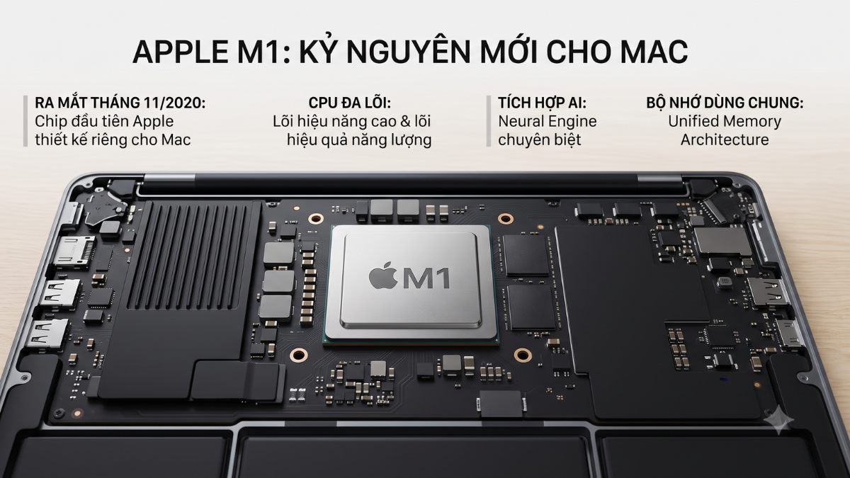 thế hệ chip Apple Silicon trên Mac - apple M1