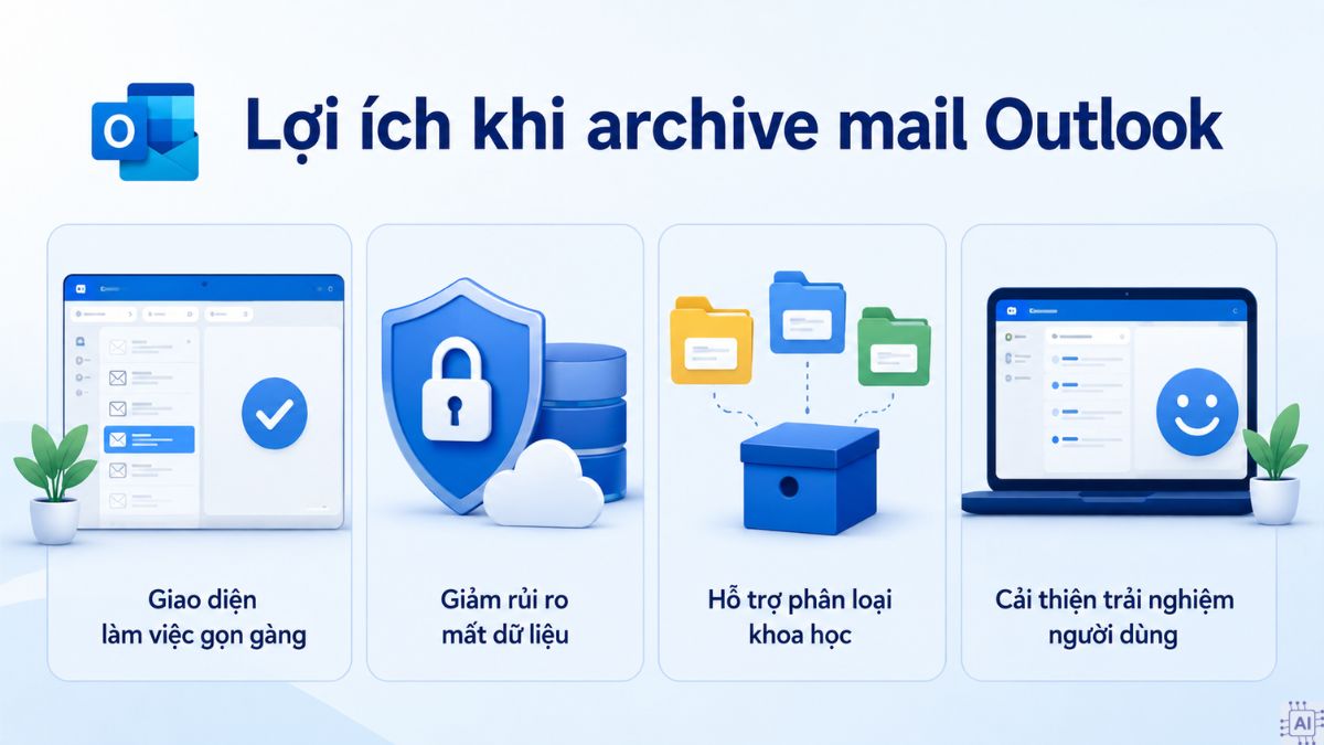 Lợi ích khi archive mail Outlook