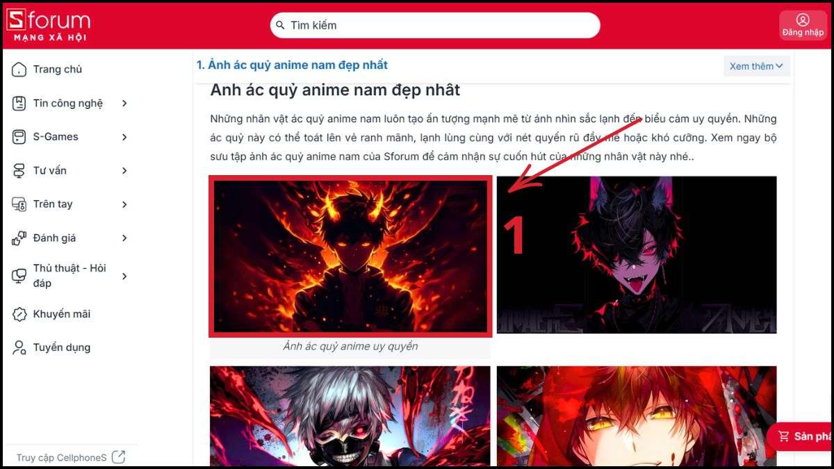 Hướng dẫn cách tải ảnh avatar ác quỷ chất lượng - bước 1