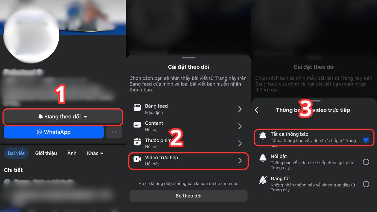 Hướng dẫn cách bật, tắt thông báo Live Stream trên Facebook trên điện thoại