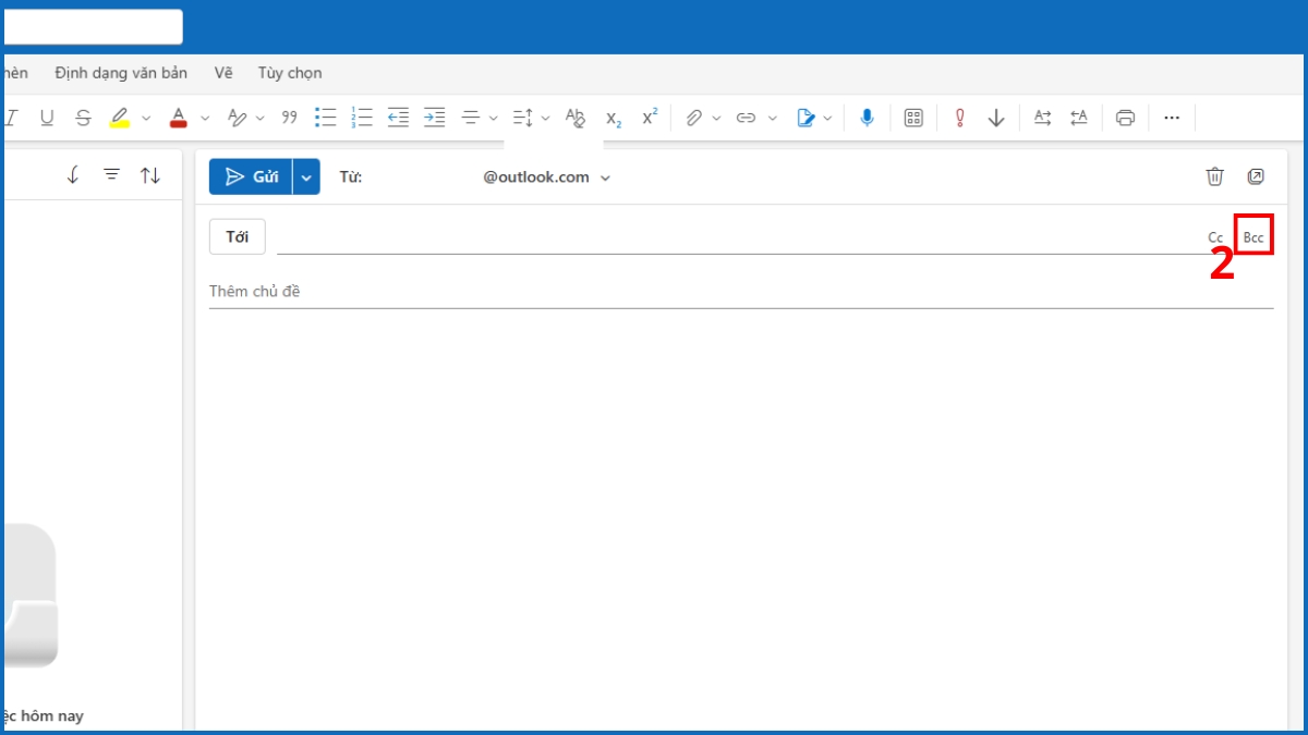 Cách gửi mail BCC hàng loạt trên Outlook - bước 2