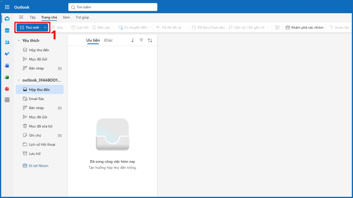 Gửi mail BCC trong Outlook trên máy tính - bước 1 