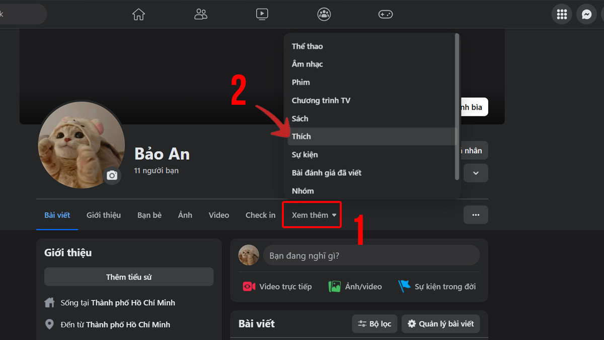 Ẩn danh sách Fanpage đã thích trên máy tính - bước 1