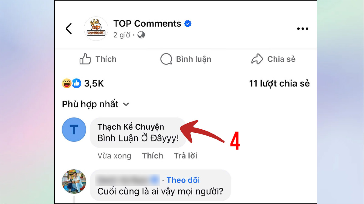 Bình luận bằng trang Fanpage (Page) thay vì tài khoản cá nhân trên điện thoại - bước 3