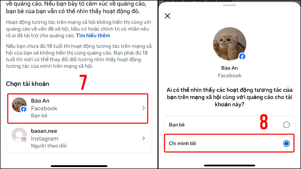 Ẩn hoạt động tương tác với Fanpage và quảng cáo trên điện thoại - bước 3