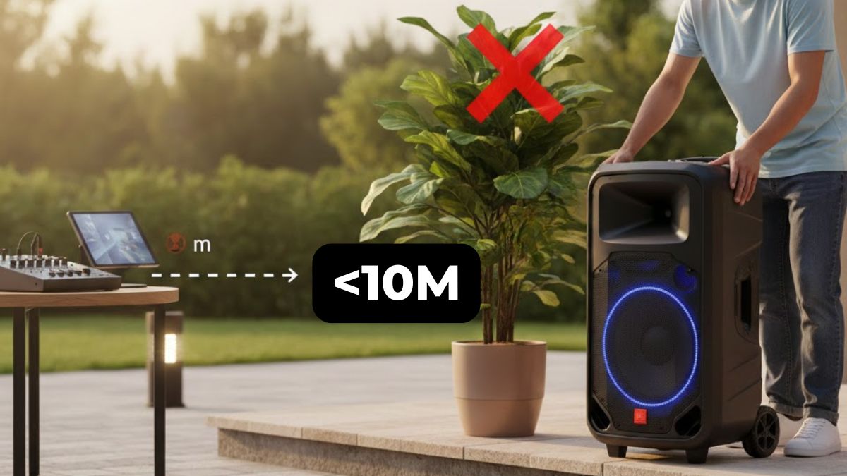 cách khắc phục lỗi Bluetooth loa kéo bị chập chờn Do khoảng cách quá xa và vật cản