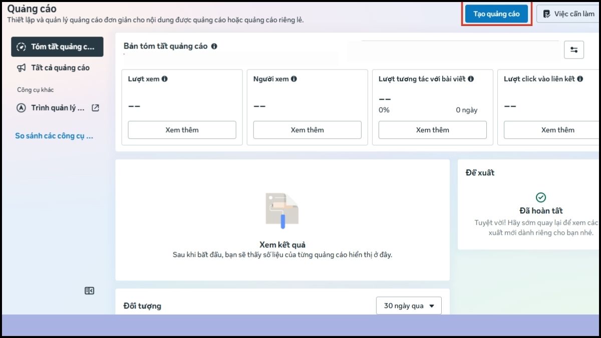 Truy cập và quản lý quảng cáo trên facebook business - bước 2