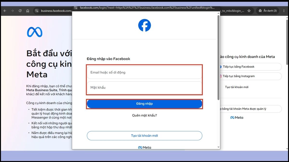 Cách tạo tài khoản Business Facebook chi tiết - bước 2