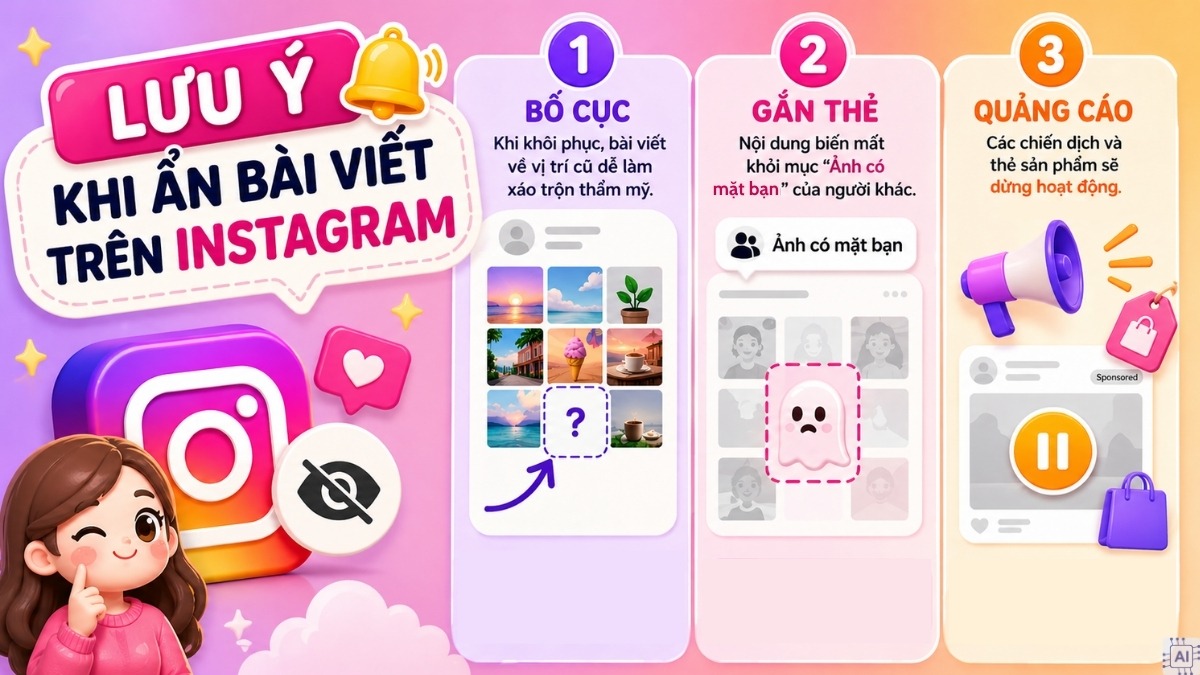 Lưu ý khi ẩn bài viết trên Instagram