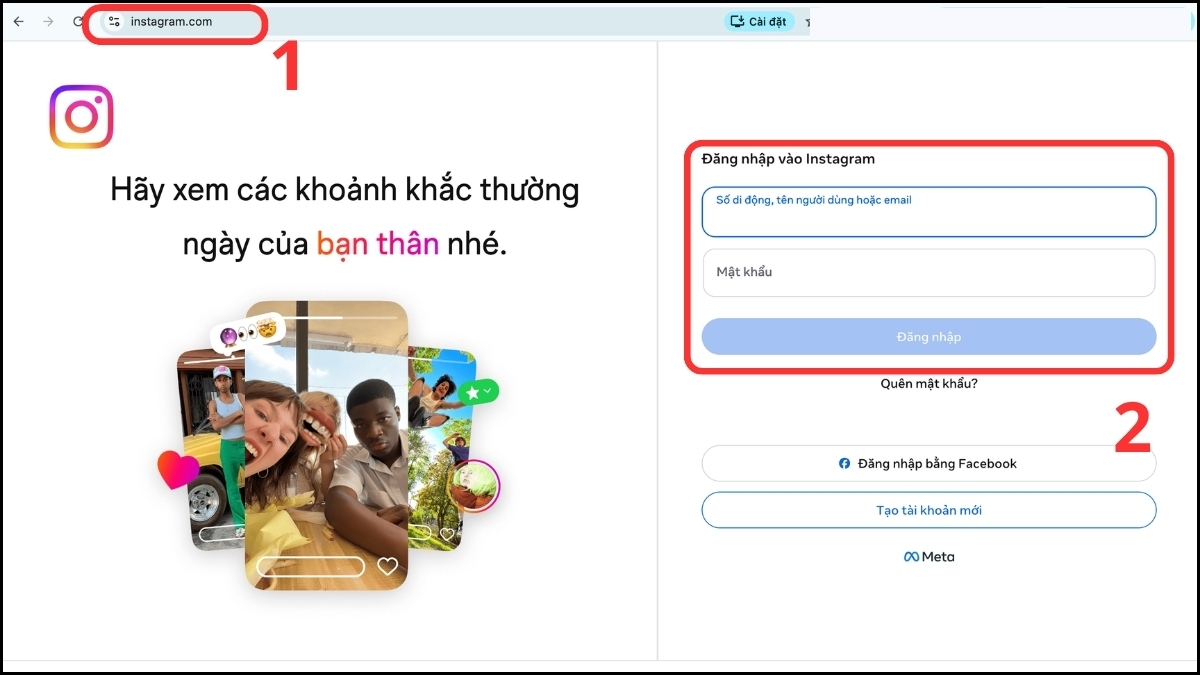 Cách ẩn bài viết trên Instagram bằng máy tính - bước 1