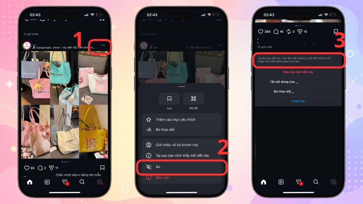 Cách ẩn bài viết của người khác trên Instagram