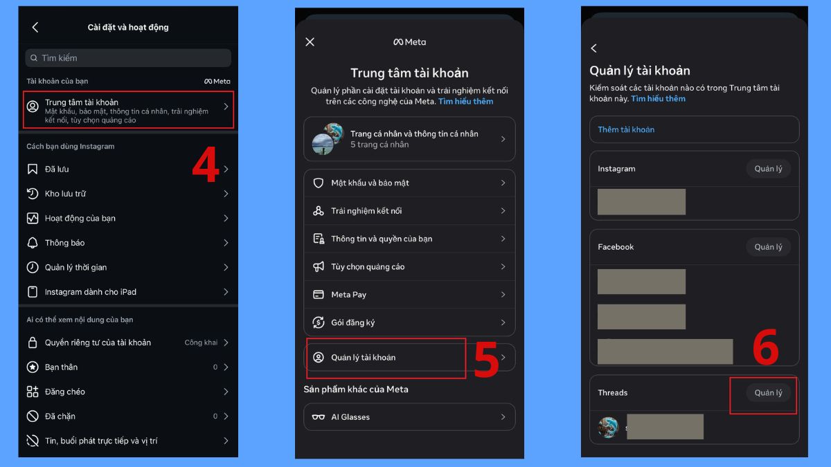 Hướng dẫn gỡ Threads trên Instagram - bước 2