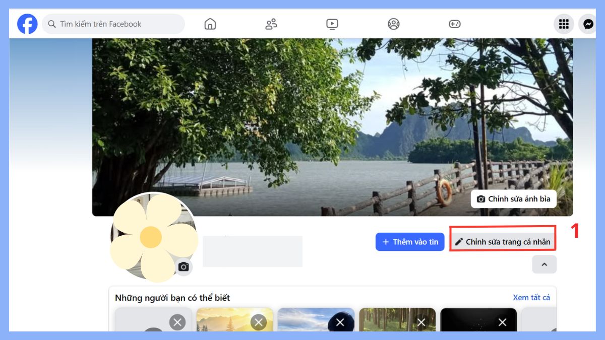 cách ẩn tài khoản Facebook trên máy tính -  bước 1