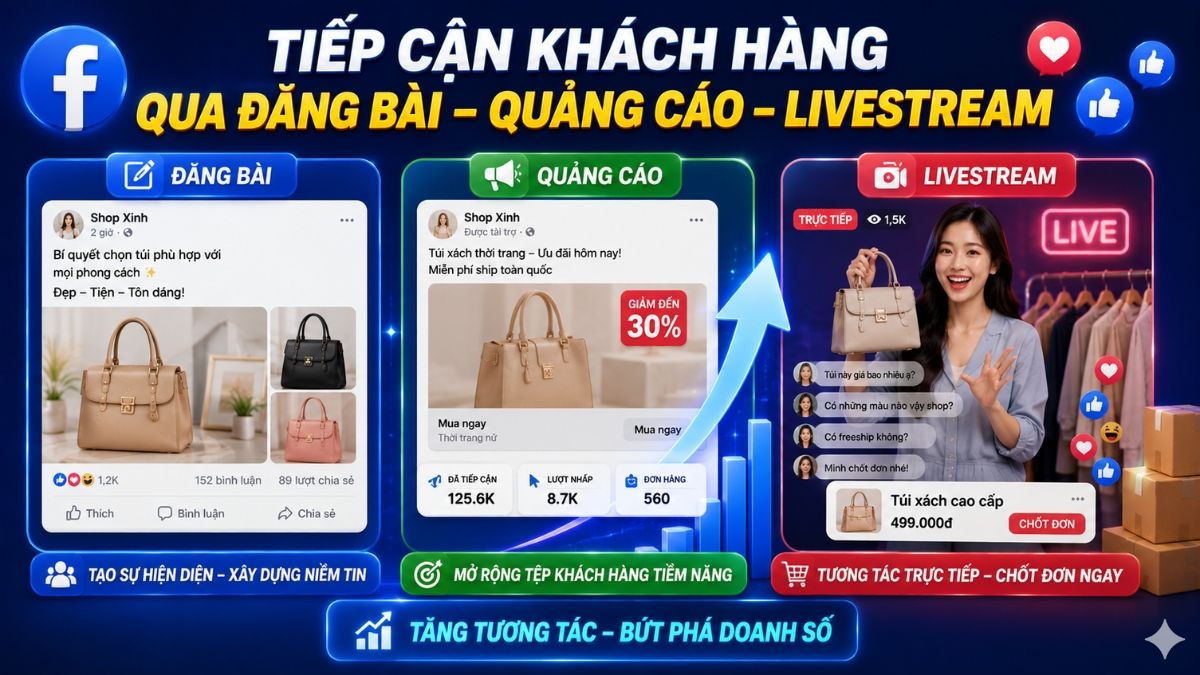 Cách bán hàng trên Facebook hiệu quả và đắt khách chi tiết - tiếp cận khác hàng qua đăng bài