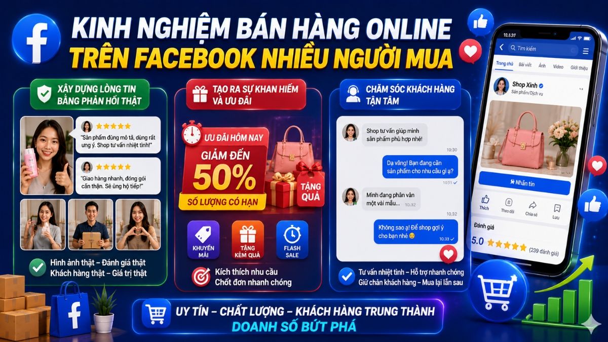 Kinh nghiệm bán hàng online trên Facebook nhiều người mua