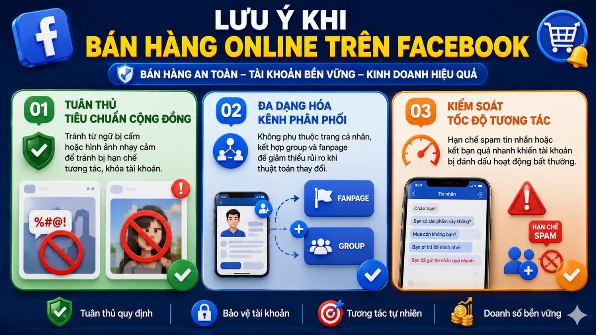 Lưu ý khi bán hàng online trên Facebook