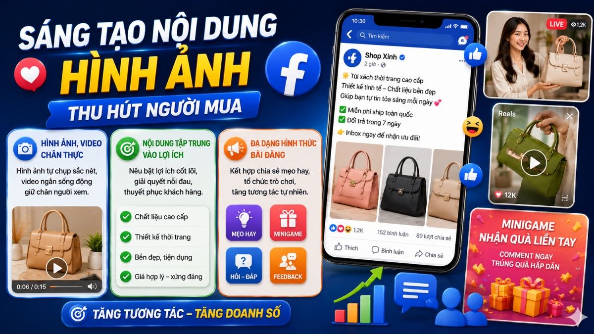 Cách bán hàng trên Facebook hiệu quả và đắt khách chi tiết - sáng tạo nội dung