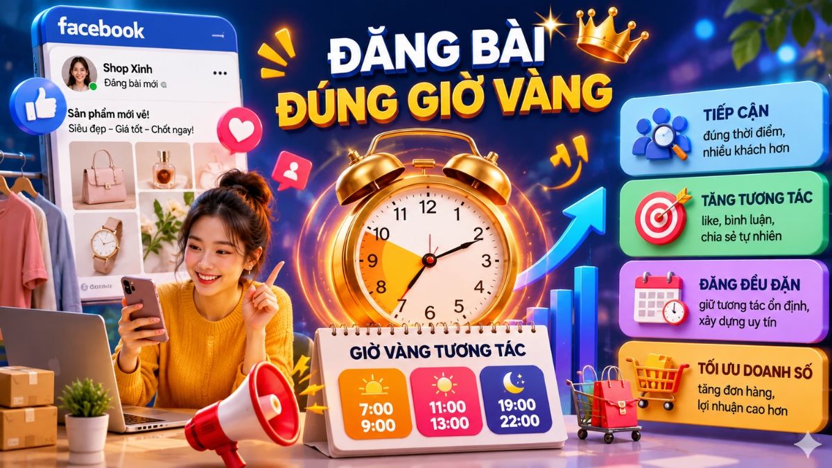 Cách bán hàng trên Facebook hiệu quả và đắt khách chi tiết - đăng bài đúng giờ