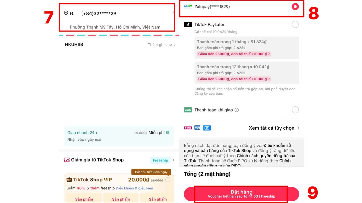 Theo dõi tiến độ và hoàn tất thanh toán của chém giá trên tiktok - bước 3