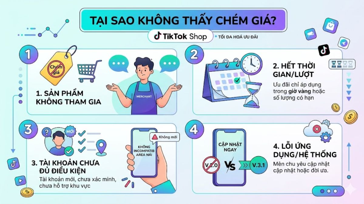 Tại sao không có nút chém giá trên TikTok?